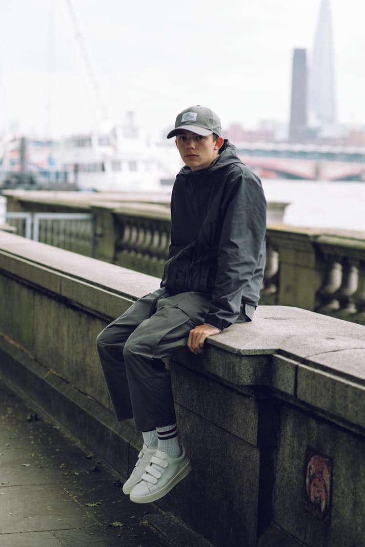 uniform experiment Fall/Winter 2019 Lookbook Jackets Vests Long Sleeves Sweatshirts Hoodies Hats Gray Black White Red Brown