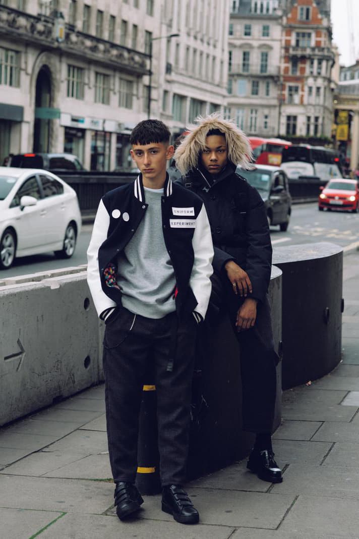 uniform experiment Fall/Winter 2019 Lookbook Jackets Vests Long Sleeves Sweatshirts Hoodies Hats Gray Black White Red Brown