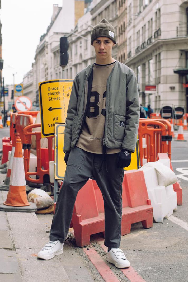 uniform experiment Fall/Winter 2019 Lookbook Jackets Vests Long Sleeves Sweatshirts Hoodies Hats Gray Black White Red Brown