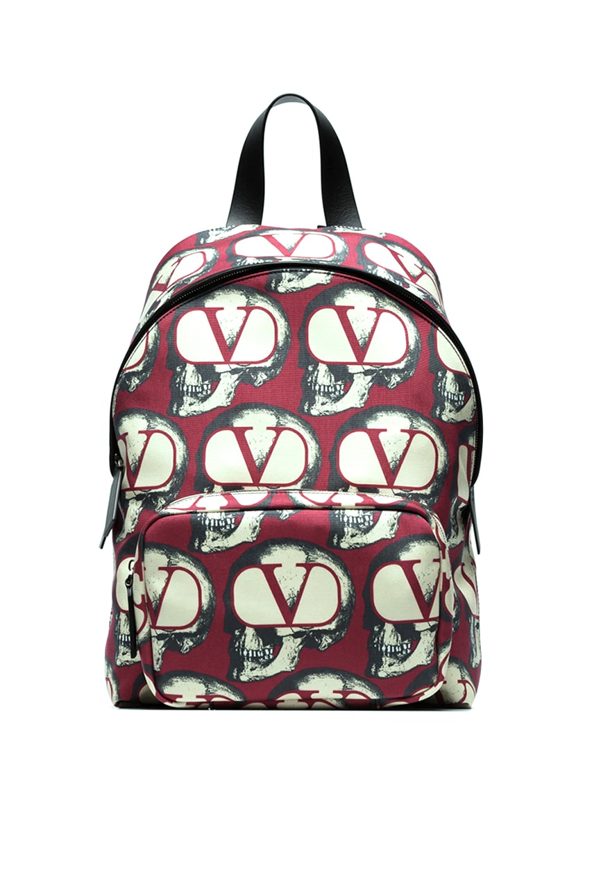 Valentino x UNDERCOVER Fall Winter 2019 FW19 Pieces Multicolored Fold Up Cap Skull Slides Red White Black Print Backpack Collaboration Runway