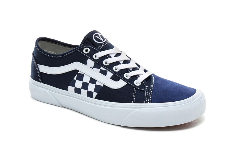 Vans BESS NI Orange Pop Knockout Pink Navy Stv Billys exclusive waffle sole white laces checkers side stripes midsole duo tone asymmetrical 