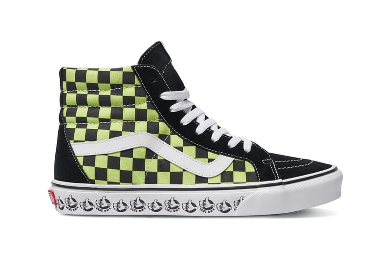 green checkered high top vans