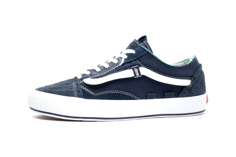 Vans Old Skool Cap LX Dress Blue True White Racing Red Deconstructed pack american skate shoes foam upside down foxing logo side stripes skateboarding
