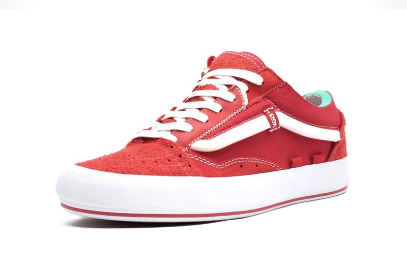 Vans Old Skool Cap LX Dress Blue True White Racing Red Deconstructed pack american skate shoes foam upside down foxing logo side stripes skateboarding
