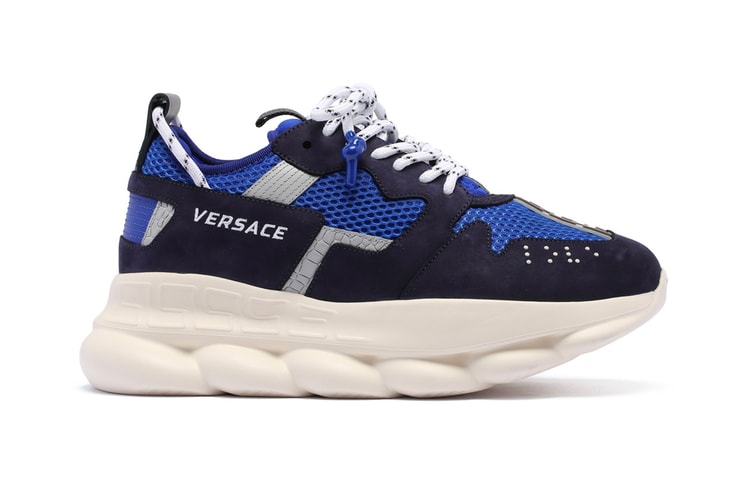 Versace Gives Its Chunky Chain Reaction 2 Sneakers the Blue Treatment