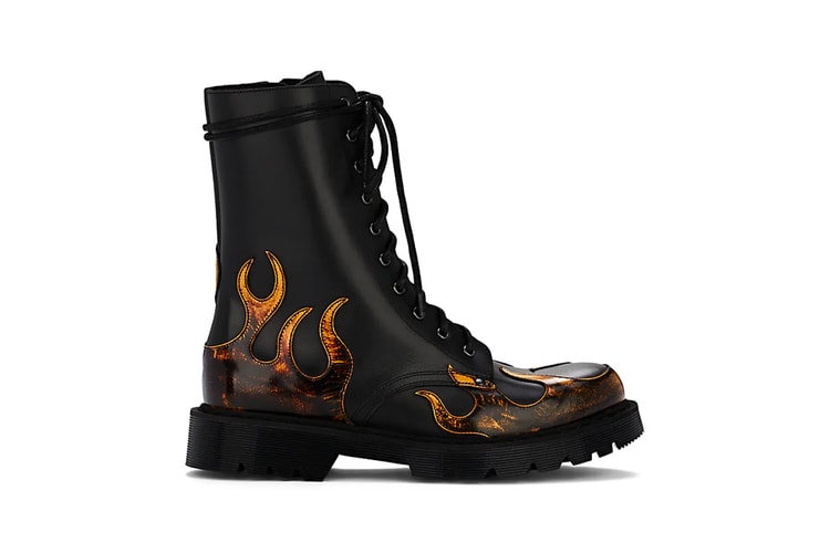 Vetements Gives the Classic Combat Boot Orange Burnished Leather Flames