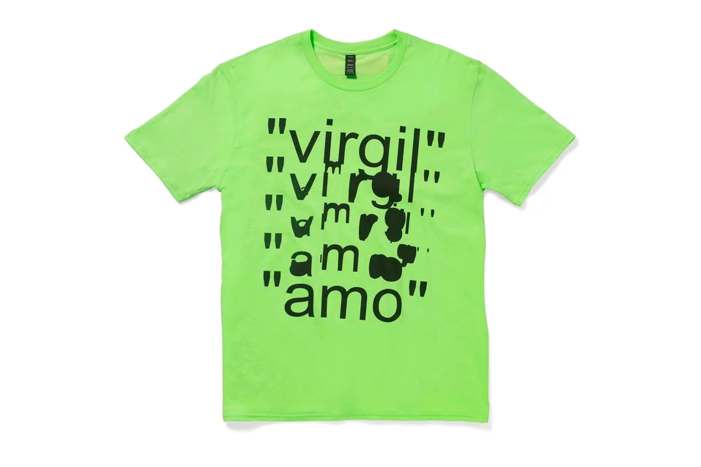 MCA Chicago Virgil Abloh Neon-Colored Apparel off white pyrex figures of speech exhibition hats t-shirts price drop info 