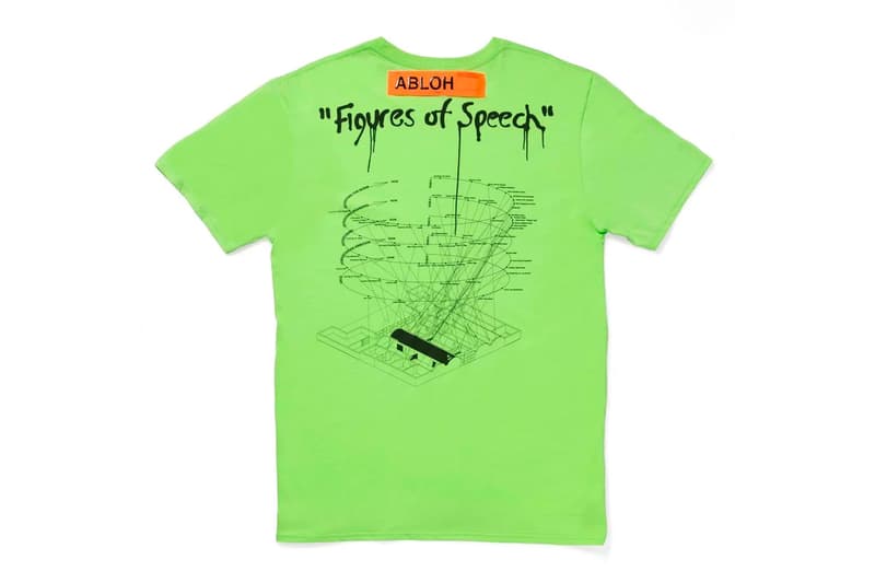 MCA Chicago Virgil Abloh Neon-Colored Apparel off white pyrex figures of speech exhibition hats t-shirts price drop info