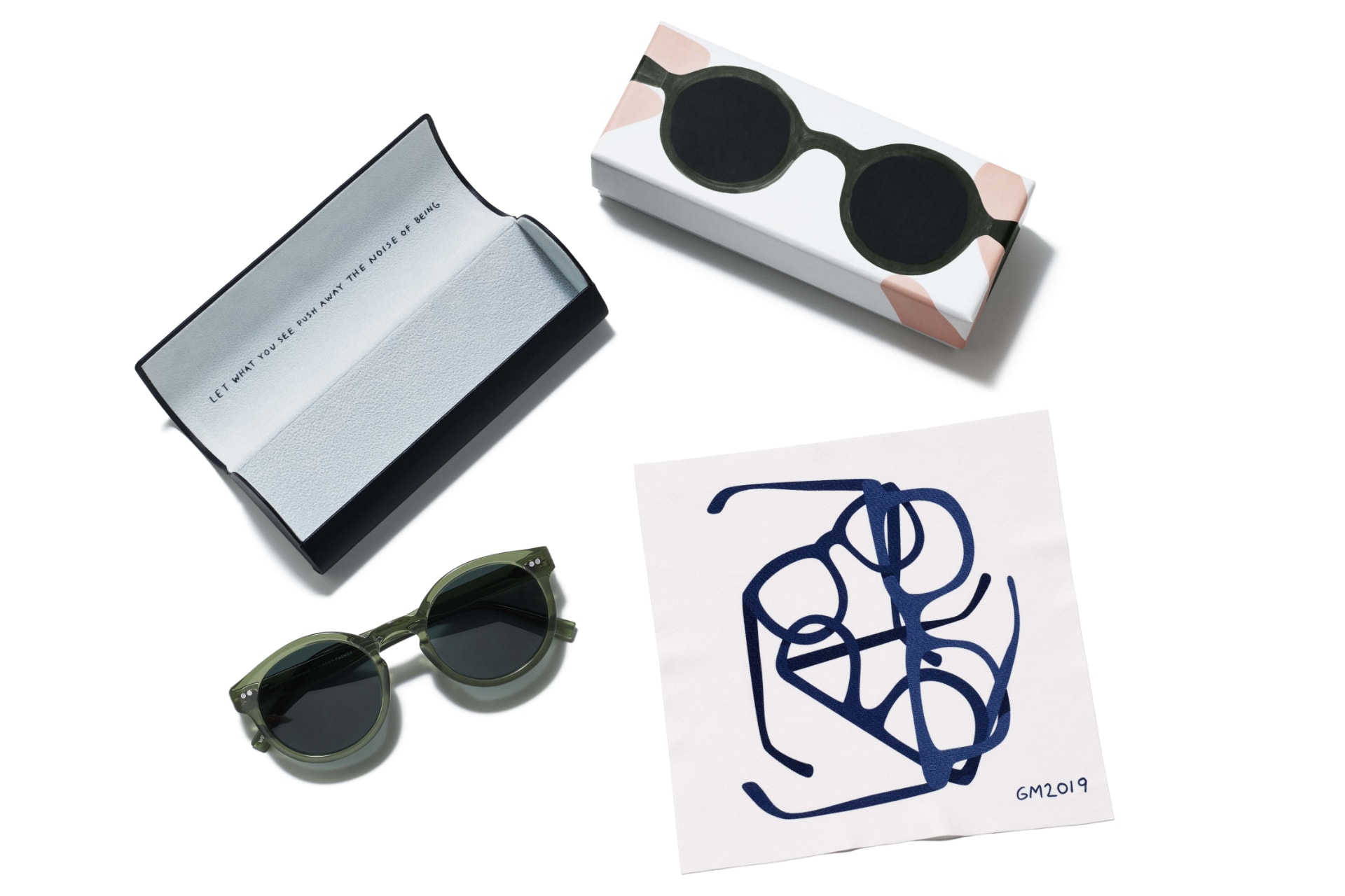 Warby Parker Geoff McFetridge glasses collection collaboration Canada Rosemary Crystal Cacao Crystal Peppercorn Tortoise