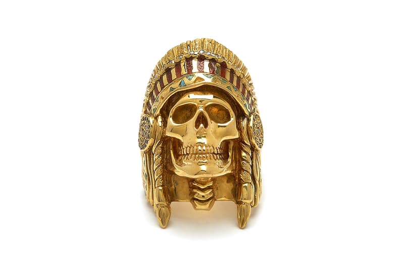Wes Lang x The Great Frog Native American Chief 18K Yellow Gold Reaper Ring 925 Sterling Silver 18K Mixed Gold Fine Jewelry London Dover Street Market E-Shop