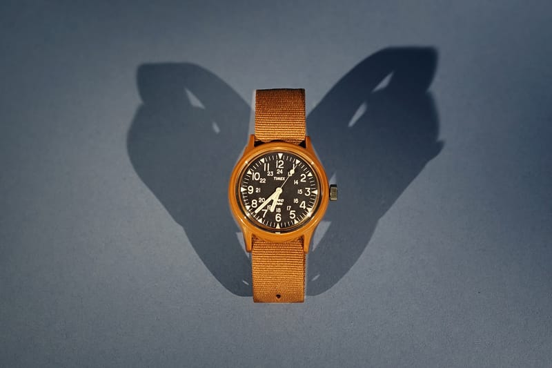 YMC & Timex Rework '80s Military MK1 Watch in "Burnt Rubber Brown"