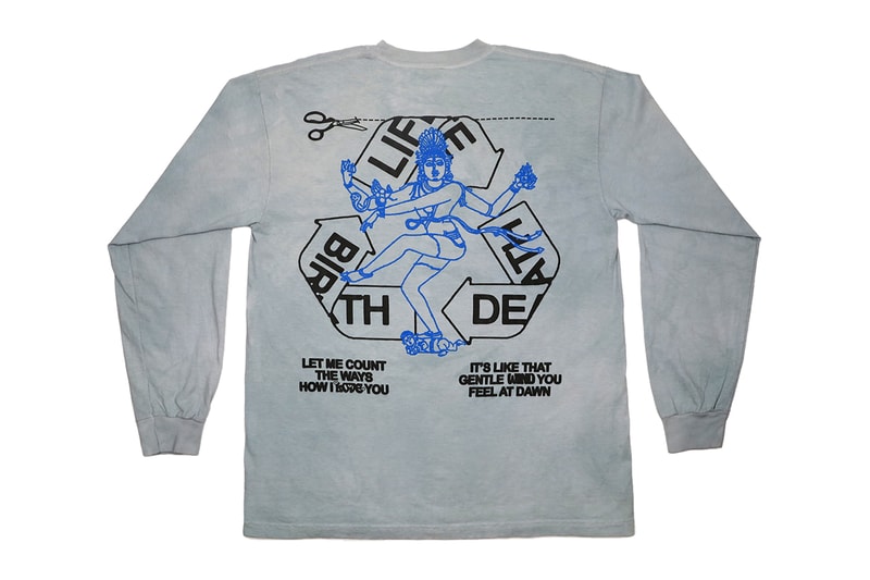 Denim Tears Online Ceramics Release Dip Dyed Long-Sleeve T-Shirts Trippy Hindu Diety Shiva Sunflower Unique Capsule Collection