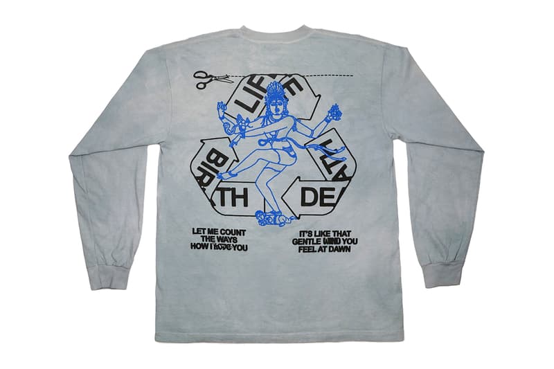 Denim Tears Online Ceramics Release Dip Dyed Long-Sleeve T-Shirts Trippy Hindu Diety Shiva Sunflower Unique Capsule Collection