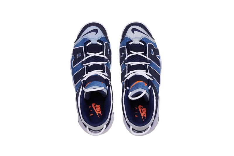 Nike Air More Uptempo '96 "Denim" Colorway Info CJ6125-100 release date buy august 10 2019 white obsidian orange indigo dye