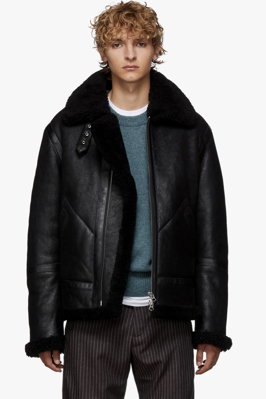 Acne Studios Oversized Orsino Teddy Jacket beige black Ian Shearling Jacket wool grained lambskin textiles fabrics soft fall winter 2019 garments layers