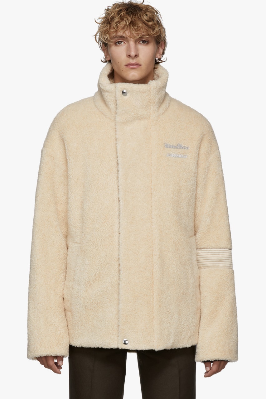 Acne Studios Oversized Orsino Teddy Jacket beige black Ian Shearling Jacket wool grained lambskin textiles fabrics soft fall winter 2019 garments layers