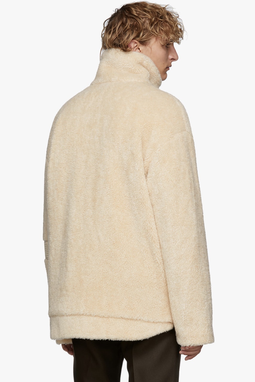 Acne Studios Oversized Orsino Teddy Jacket beige black Ian Shearling Jacket wool grained lambskin textiles fabrics soft fall winter 2019 garments layers