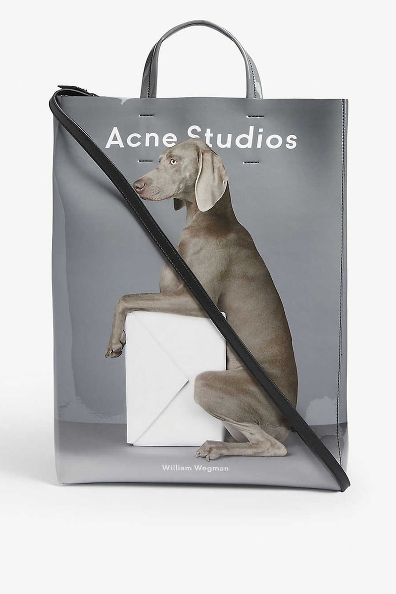 Acne Studios Baker PVC Tote Bag William Wegman Graphic Dog Gray White 24903853