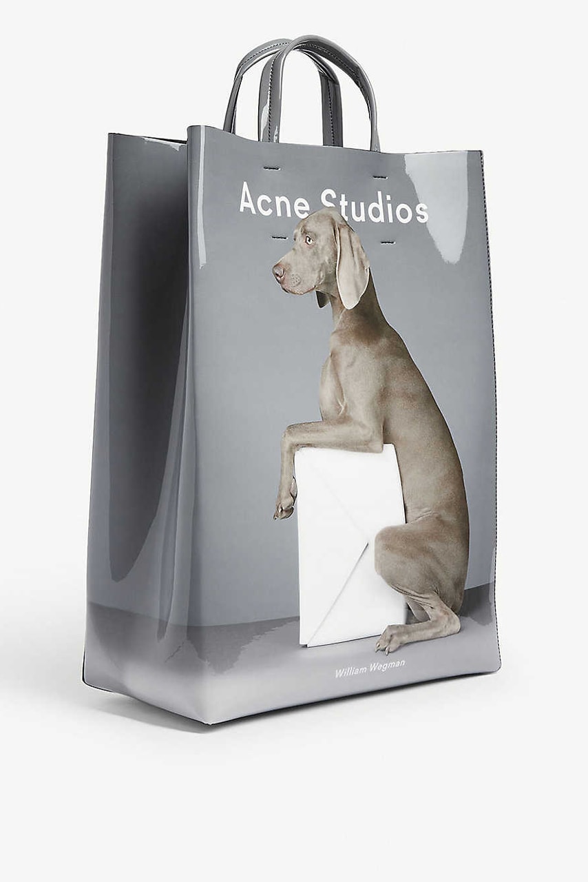 Acne Studios Baker PVC Tote Bag William Wegman Graphic Dog Gray White 24903853