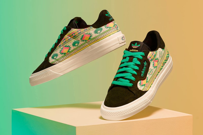 AriZona Ice Tea adidas Continental 80 Slides drink packaging footwear sneakers originals aztec prints patterns flower red orange teal black white mens womens kids