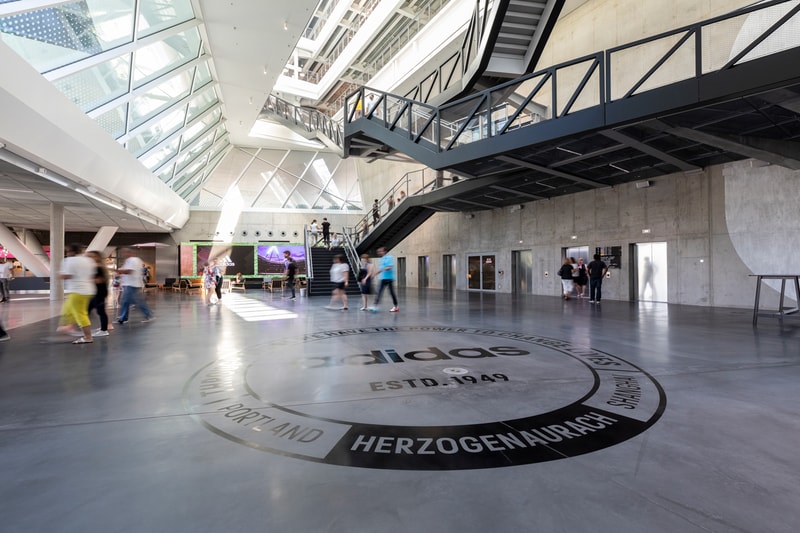 adidas headquarters herzogenaurach germany new arena building 70th anniversary celebration laces kasper rorsted ceo world of sports soccer stadium design interior inside look