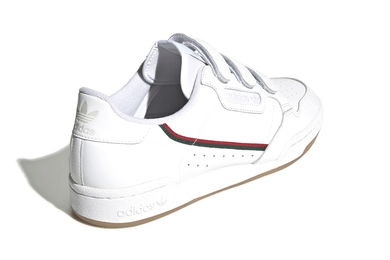 adidas Originals Continental 80 Velcro Cloud White Collegiate Green Scarlet Gucci Colorway Black Maroon Glow Blue Colorways Release Information Retro Sneaker Three Stripes 