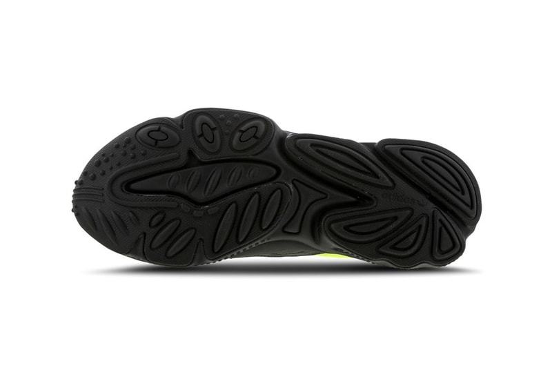 adidas Originals Ozweego "Solar Yellow / Black / White" Foot Locker EU Exclusive Pair Sneaker Release Information adiPRENE Cushioning Neon Y2K 2000s Three Stripes 3M Detailing Reflective Trefoil 