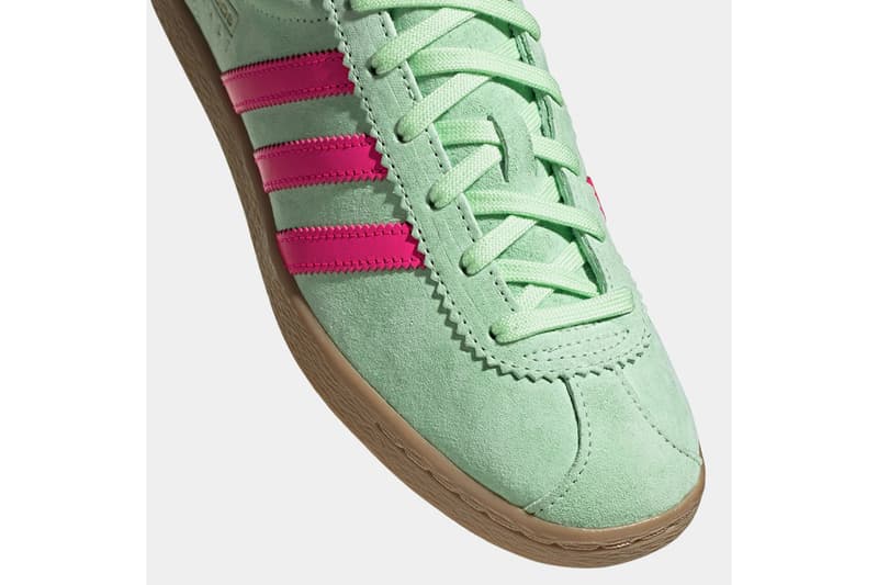 adidas Originals Stadt New Sneaker Release Information Drop Date Tobacco Inspiration Trimm Star "Glow Green/Gold Metallic" "Real Purple/Solar Yellow" Gum Sole Unit Three Stripes Adi Dassler German City