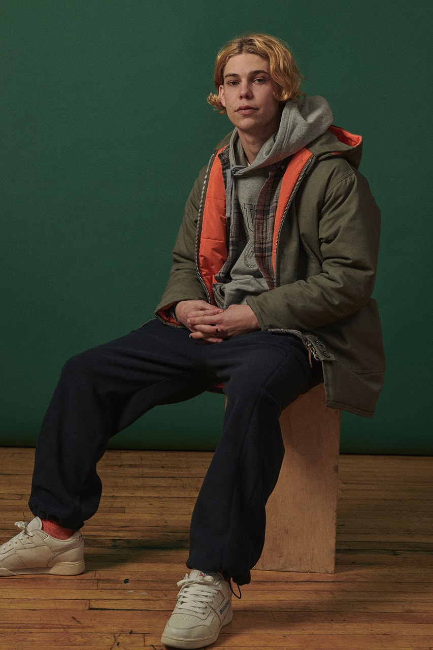 Adsum Fall Winter 2019 FW19 Lookbook Collection Drop One First Release Williamsburg, Brooklyn Flagship Opening Store Napa Valley Workwear Coats Trousers Shirts Jackets Hoodies Pop Colors Sportswear Items new Herringbone Work Jacket Designer Pete Macnee Utility Pant