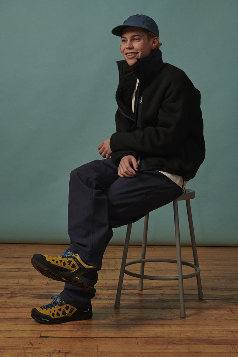 Adsum Fall Winter 2019 FW19 Lookbook Collection Drop One First Release Williamsburg, Brooklyn Flagship Opening Store Napa Valley Workwear Coats Trousers Shirts Jackets Hoodies Pop Colors Sportswear Items new Herringbone Work Jacket Designer Pete Macnee Utility Pant