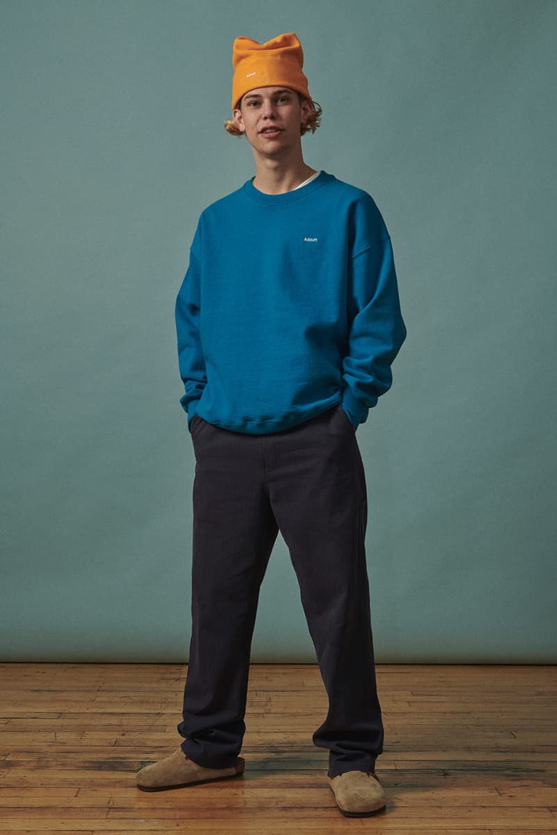 Adsum Fall Winter 2019 FW19 Lookbook Collection Drop One First Release Williamsburg, Brooklyn Flagship Opening Store Napa Valley Workwear Coats Trousers Shirts Jackets Hoodies Pop Colors Sportswear Items new Herringbone Work Jacket Designer Pete Macnee Utility Pant
