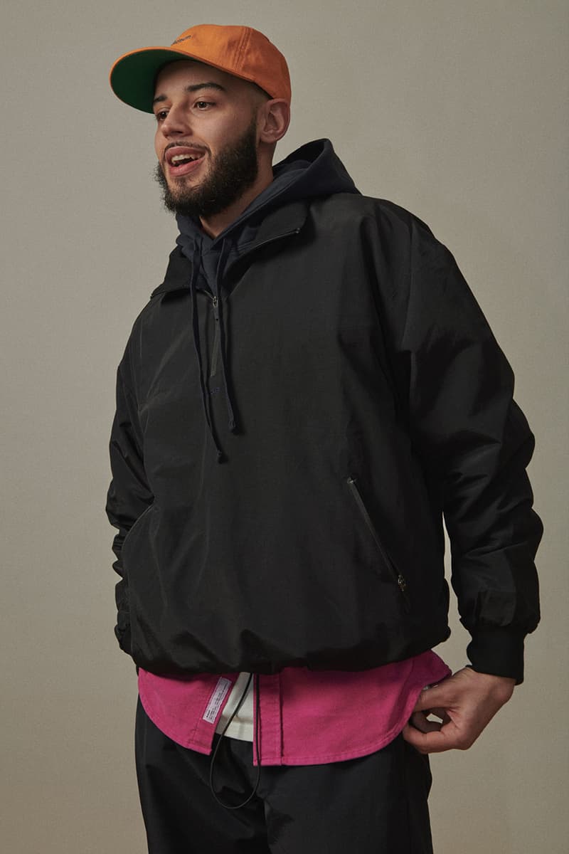 Adsum Fall Winter 2019 FW19 Lookbook Collection Drop One First Release Williamsburg, Brooklyn Flagship Opening Store Napa Valley Workwear Coats Trousers Shirts Jackets Hoodies Pop Colors Sportswear Items new Herringbone Work Jacket Designer Pete Macnee Utility Pant