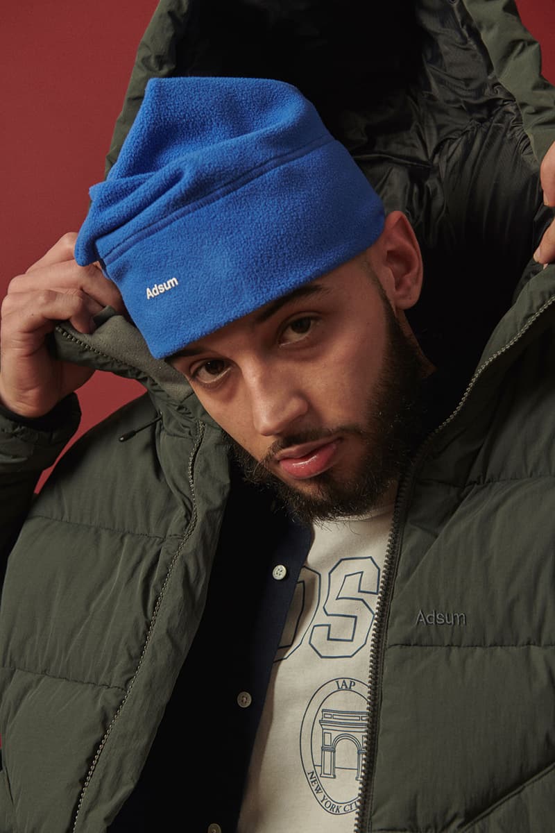 Adsum Fall Winter 2019 FW19 Lookbook Collection Drop One First Release Williamsburg, Brooklyn Flagship Opening Store Napa Valley Workwear Coats Trousers Shirts Jackets Hoodies Pop Colors Sportswear Items new Herringbone Work Jacket Designer Pete Macnee Utility Pant