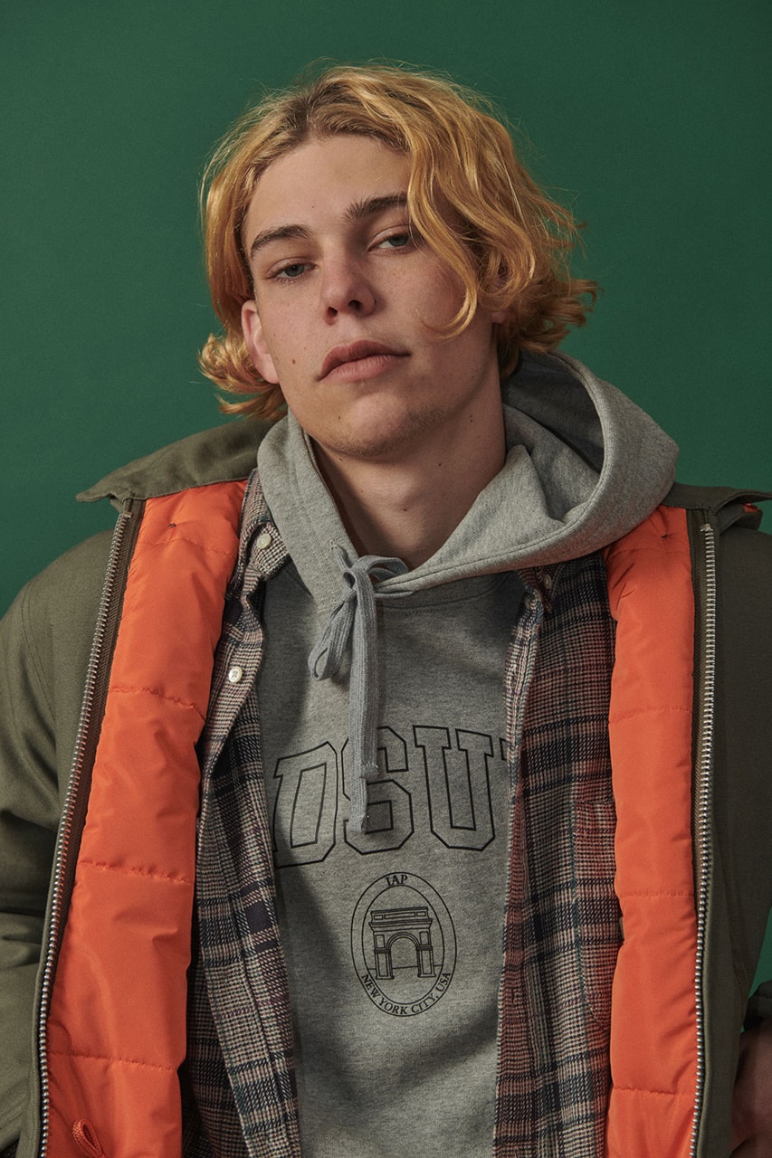 Adsum Fall Winter 2019 FW19 Lookbook Collection Drop One First Release Williamsburg, Brooklyn Flagship Opening Store Napa Valley Workwear Coats Trousers Shirts Jackets Hoodies Pop Colors Sportswear Items new Herringbone Work Jacket Designer Pete Macnee Utility Pant