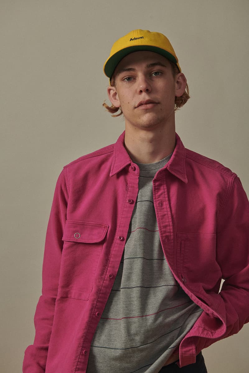 Adsum Fall Winter 2019 FW19 Lookbook Collection Drop One First Release Williamsburg, Brooklyn Flagship Opening Store Napa Valley Workwear Coats Trousers Shirts Jackets Hoodies Pop Colors Sportswear Items new Herringbone Work Jacket Designer Pete Macnee Utility Pant