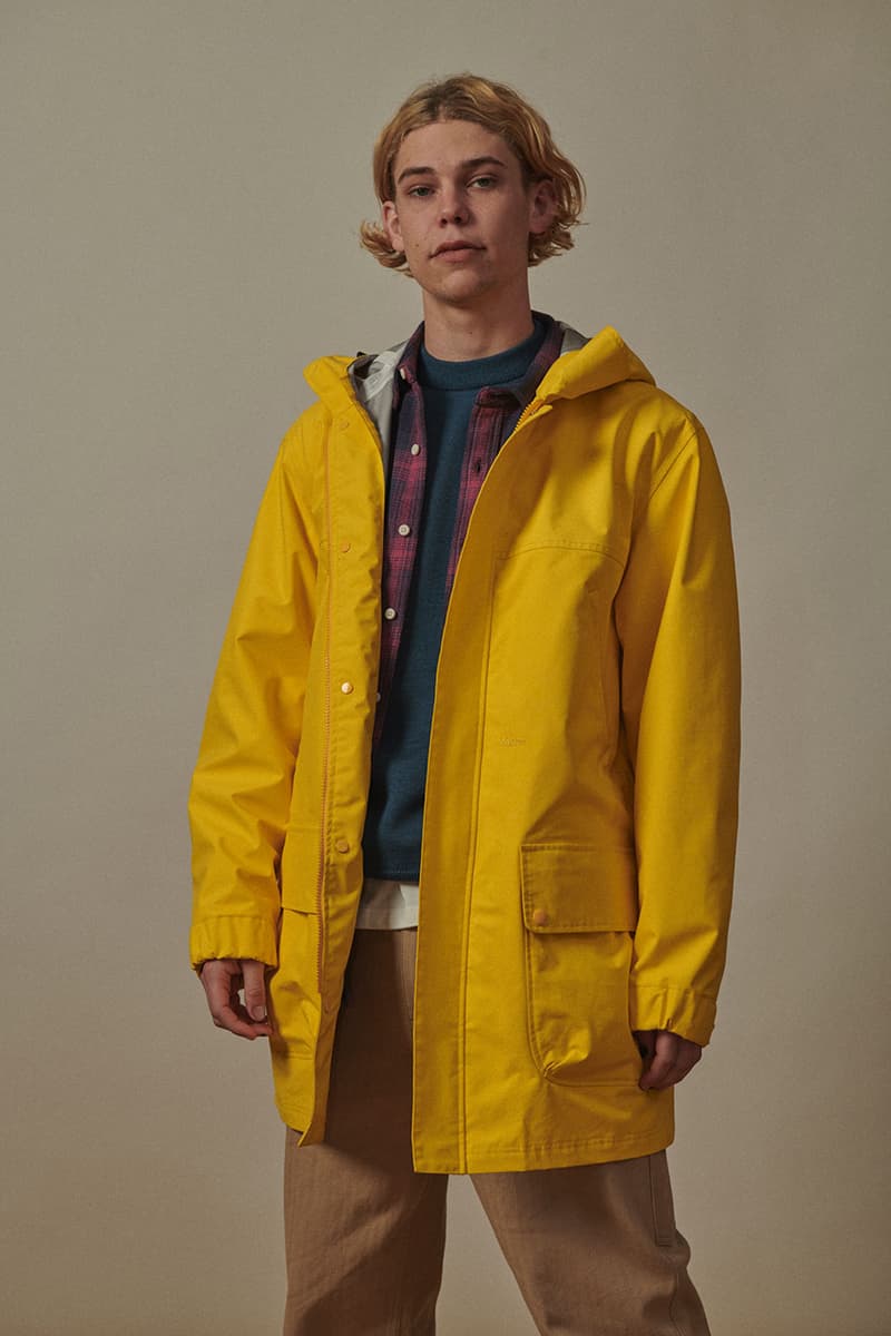 Adsum Fall Winter 2019 FW19 Lookbook Collection Drop One First Release Williamsburg, Brooklyn Flagship Opening Store Napa Valley Workwear Coats Trousers Shirts Jackets Hoodies Pop Colors Sportswear Items new Herringbone Work Jacket Designer Pete Macnee Utility Pant