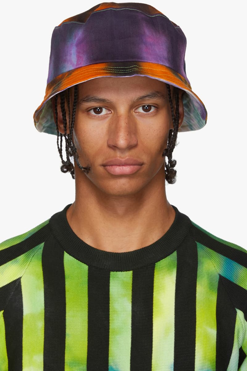 agr knitwear british emerging brand ssense release interview exclusive multicolor tie dye crochet bucket hats sweaters vest cargo pants shorts alicia robinson