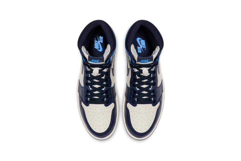 Air Jordan 1 "Obsidian" Sneaker Release Light Dark Blue Tan Nike UNC