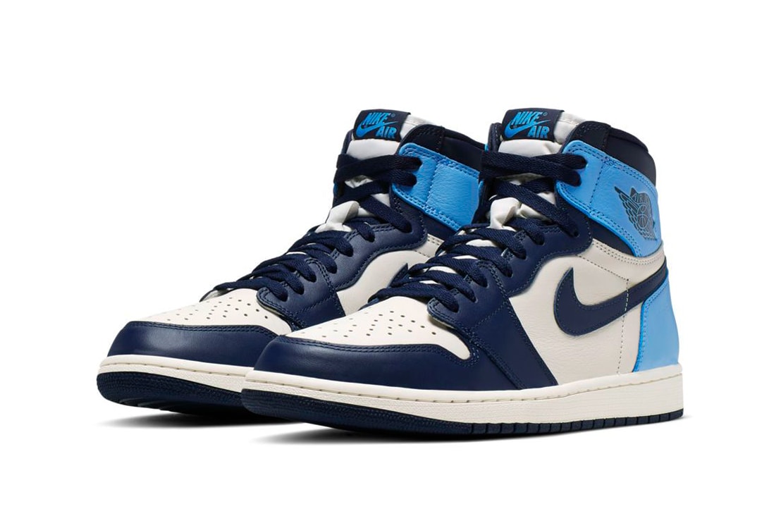 Air Jordan 1 "Obsidian" Sneaker Release Light Dark Blue Tan Nike UNC