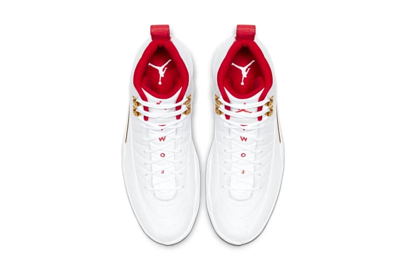 Air Jordan 12 "FIBA" Release Info "White/University Red" Nike michael MJ sneakers shoes footwear drop date price stockist snkrs official look 