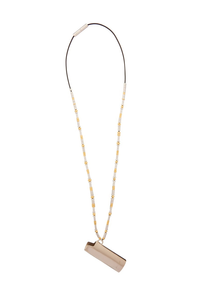 AMBUSH Lighter Case Cord Necklace Yoon Ahn Gold Silver Toned Sterling Beaded Chain 'The Man Who Fell to Earth' David Bowie Pendant Fall Winter 2019 FW19 