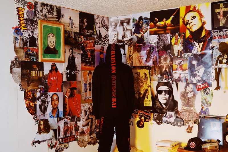 Babylon x GUESS Jeans U.S.A Release Info stripes black red white hockey tees GUESS Sport cargo pants music skateboarding downtown los angeles DTLA lot annual