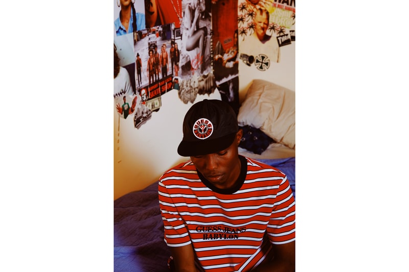 Babylon x GUESS Jeans U.S.A Release Info stripes black red white hockey tees GUESS Sport cargo pants music skateboarding downtown los angeles DTLA lot annual
