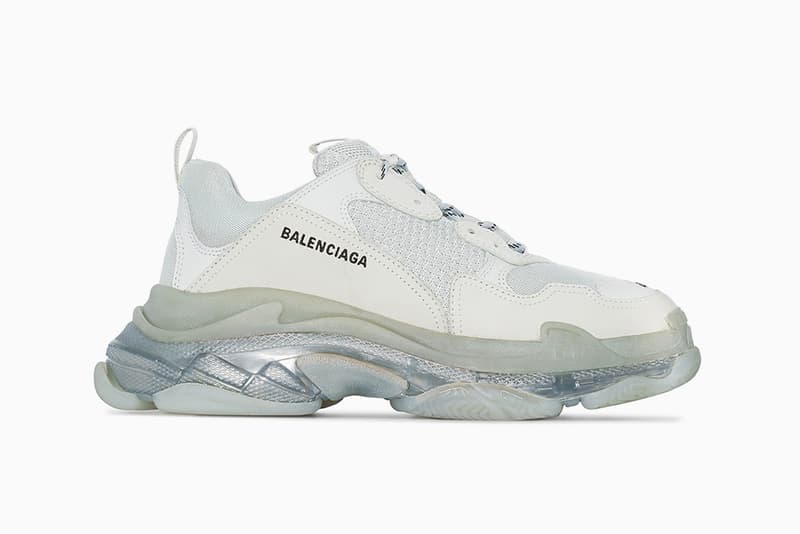 Balenciaga Triple S Pearl Grey Denma Gvasalia trainers sneakers chunky bulky footwear sneaker grey silver translucent midsole retro tonal shades