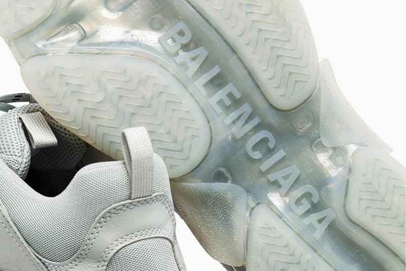 Balenciaga Triple S Pearl Grey Denma Gvasalia trainers sneakers chunky bulky footwear sneaker grey silver translucent midsole retro tonal shades