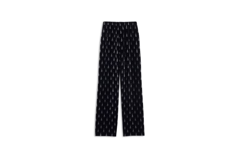 balenciaga fall winter 2019 collection release drop preorder pyjama jacket pajama pants black silk velvet cosy bb slippers eiffel tower shape gold ring paris arch ring antique silver