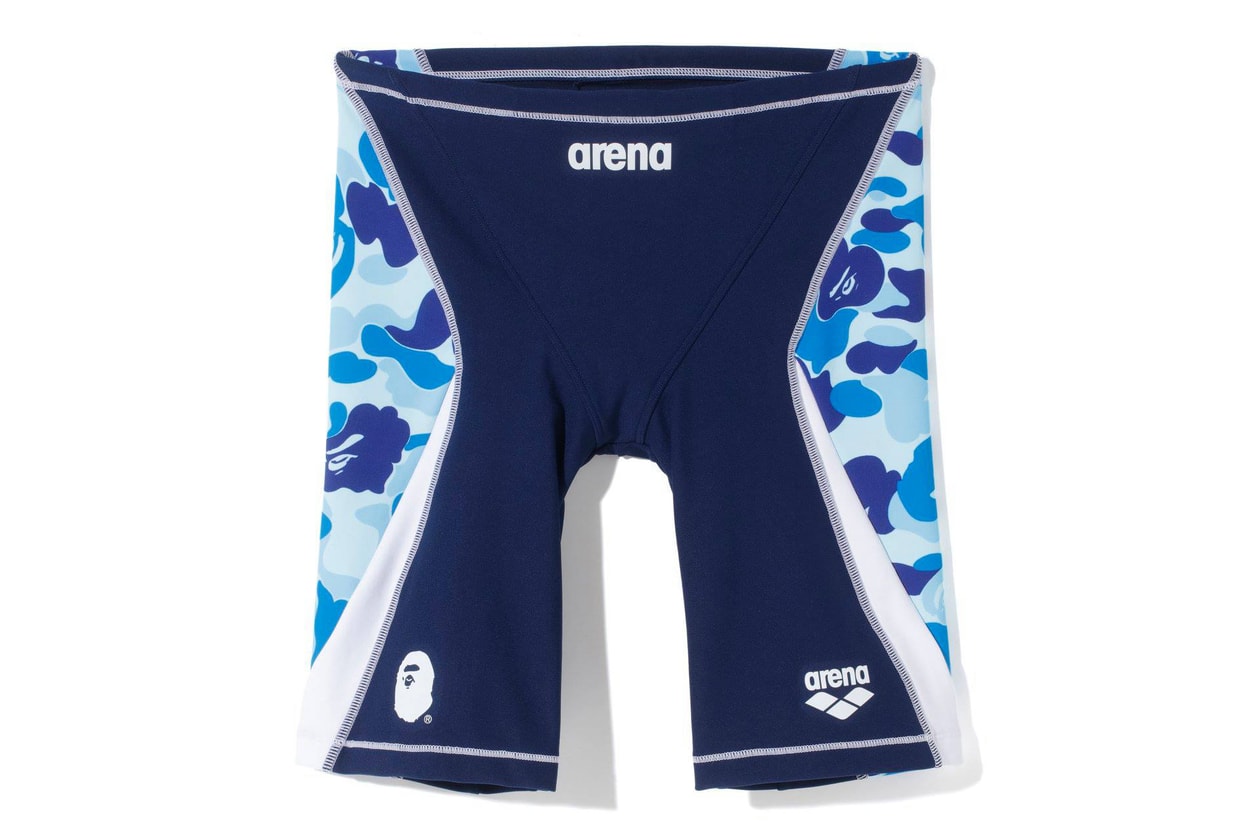 BAPE arena Swimwear Collection a bathing ape capsules swim trunks swimsuits googles flutter kick board ape head towels abc camo Swimwear lookbooks collaborations 