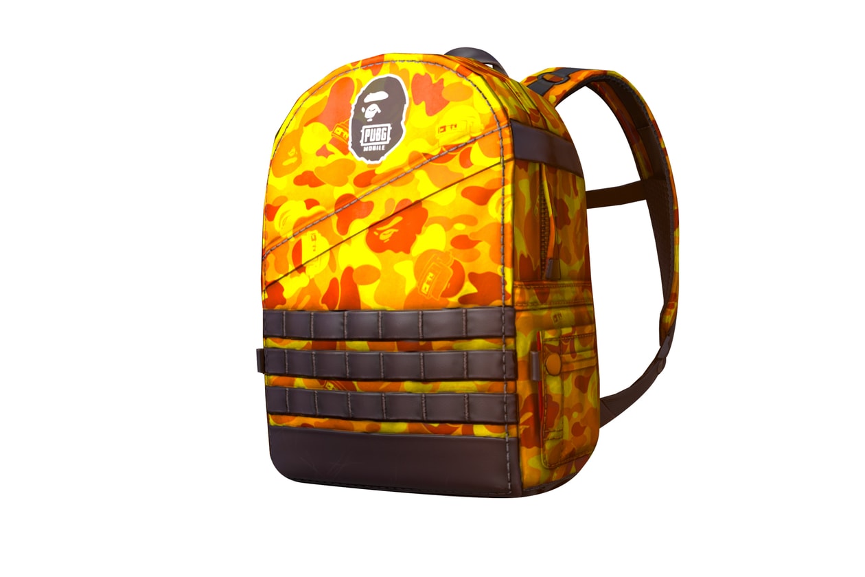 PUBG x BAPE Capsule Collection a bathing ape mobile games a bathing ape shark hoodie backpack orange camo ape head collaborations