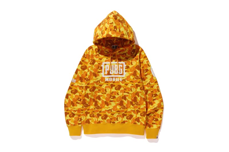PUBG x BAPE Capsule Collection a bathing ape mobile games a bathing ape shark hoodie backpack orange camo ape head collaborations