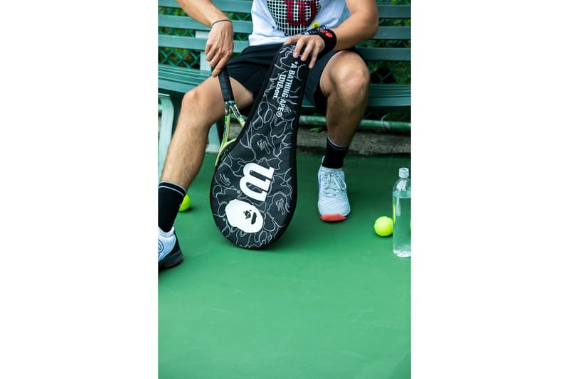 BAPE x Wilson Tennis Capsule Collection high performance Racket Visors Caps Wrist Bands Head Bands T-Shirts Camouflage Black Red